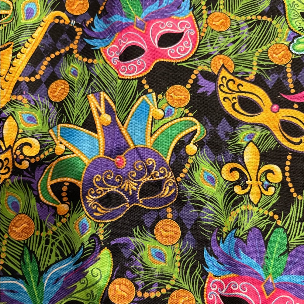 Colorful Mardi Gras Fabric scraps